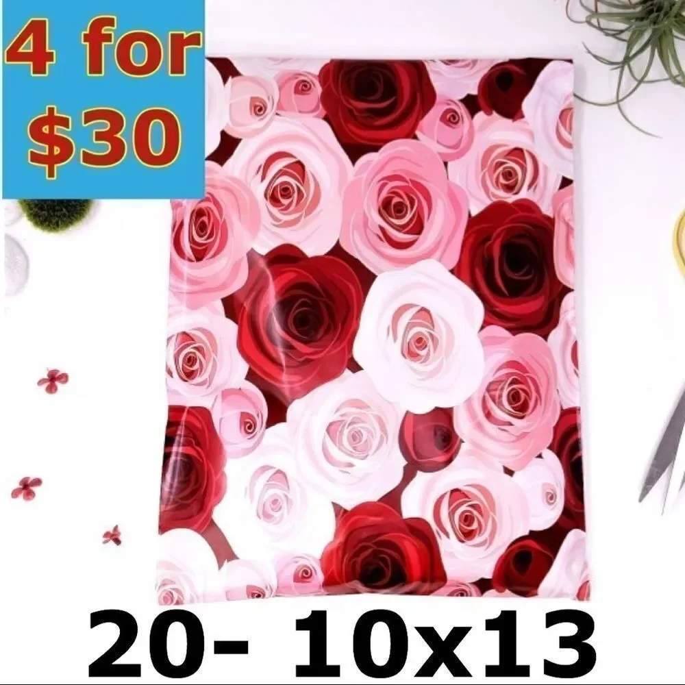 ❗️Restocked❗️20- 10x13 ROSES Floral Design Poly Mailers